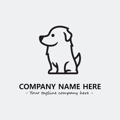 Dog illustration black and white for logo company vector image
