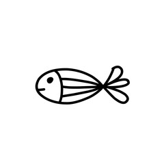 simple line doodle fish