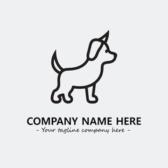 Dog illustration black and white for logo company vector image
