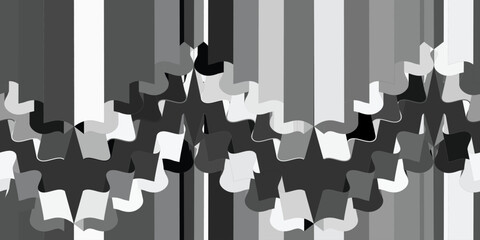 3D geometric pattern. Achromatic graphic seamless background. Grayscale simple backdrops. Vector illustration. Vector illustration