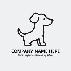 Dog illustration black and white for logo company vector image
