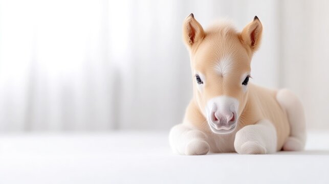Adorable foal resting