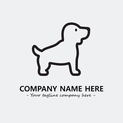 Dog illustration black and white for logo company vector image
