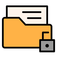 Unlock Folder Filled Icon
