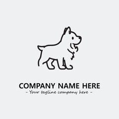 Dog illustration black and white for logo company vector image
