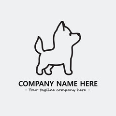 Dog illustration black and white for logo company vector image
