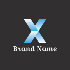 X letter logo. Fully vector file.Abstract 3D business logo design concept with a red check mark vector sign