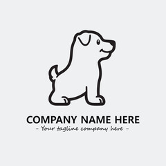 Dog illustration black and white for logo company vector image
