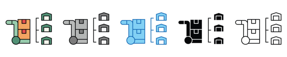 Distribution Icons Set – Editable Vector Icons in Multiple Styles