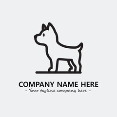 Dog illustration black and white for logo company vector image

