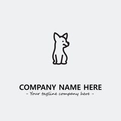 Dog illustration black and white for logo company vector image
