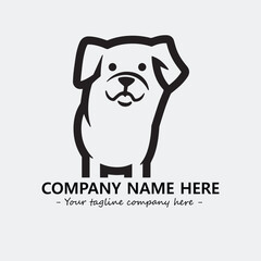 Dog illustration black and white for logo company vector image
