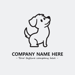 Dog illustration black and white for logo company vector image
