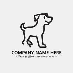 Dog illustration black and white for logo company vector image
