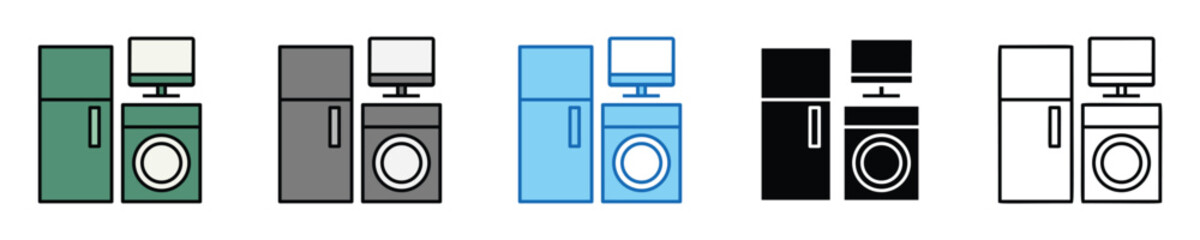 Electronics Icons Set – Editable Vector Icons in Multiple Styles