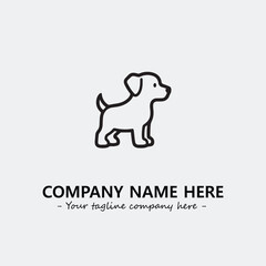 Dog illustration black and white for logo company vector image
