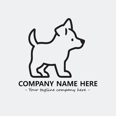 Dog illustration black and white for logo company vector image
