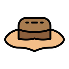 Fedora Hat Vector Filled Icon Design