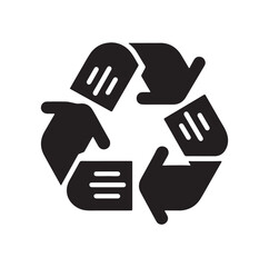 Recycle symbol silhouette vector illustration