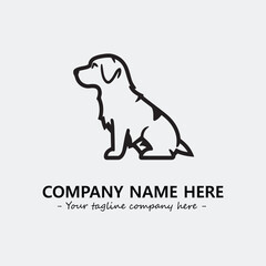 Dog illustration black and white for logo company vector image
