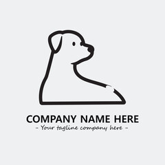 Dog illustration black and white for logo company vector image
