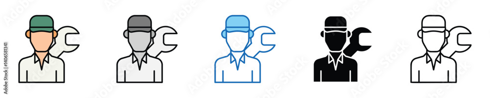Poster help icons set – editable vector icons in multiple styles