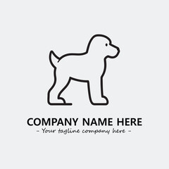 Dog illustration black and white for logo company vector image
