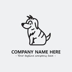 Dog illustration black and white for logo company vector image
