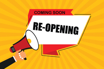 Coming soon or re-opening vector illustration. Announcement post banner. Coming soon social media banner