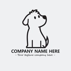 Dog illustration black and white for logo company vector image

