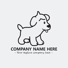 Dog illustration black and white for logo company vector image
