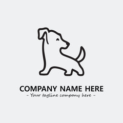 Dog illustration black and white for logo company vector image

