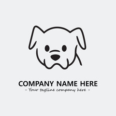 Dog illustration black and white for logo company vector image
