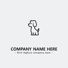 Dog illustration black and white for logo company vector image
