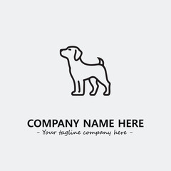 Dog illustration black and white for logo company vector image
