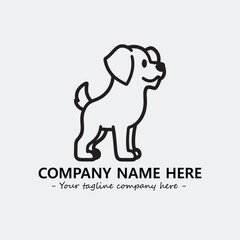 Dog illustration black and white for logo company vector image
