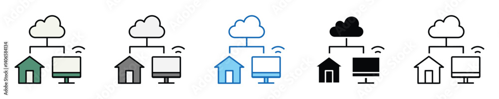 Aufkleber iot icons set – editable vector icons in multiple styles