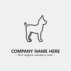 Dog illustration black and white for logo company vector image
