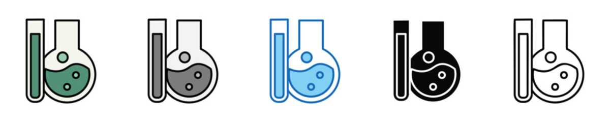 Laboratory Icons Set – Editable Vector Icons in Multiple Styles