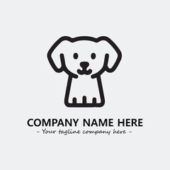 Dog illustration black and white for logo company vector image
