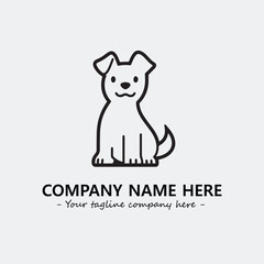 Dog illustration black and white for logo company vector image
