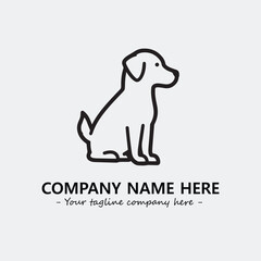Dog illustration black and white for logo company vector image
