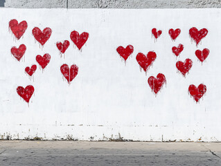 Urban Street Art Graffiti Wall: Red Heart Design Exuding Love and Passion in Vibrant, Creative Expression