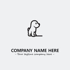 Dog illustration black and white for logo company vector image
