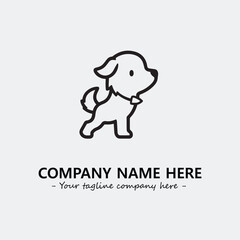 Dog illustration black and white for logo company vector image
