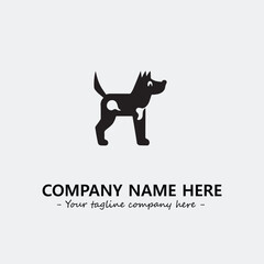 Dog illustration black and white for logo company vector image
