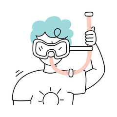 Swimmer glasses Vector style illustration.