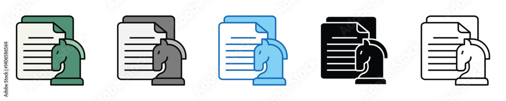 Poster management icons set – editable vector icons in multiple styles