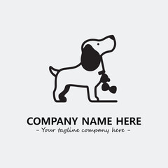 Dog illustration black and white for logo company vector image
