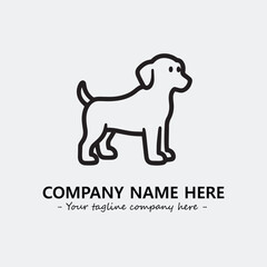 Dog illustration black and white for logo company vector image
